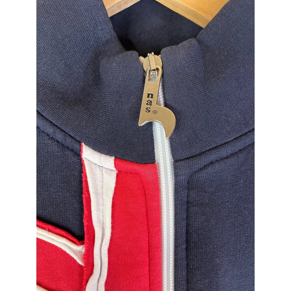 London England NAS jacket full zip navy gold crown emblem Sz L - Picture 2 of 6